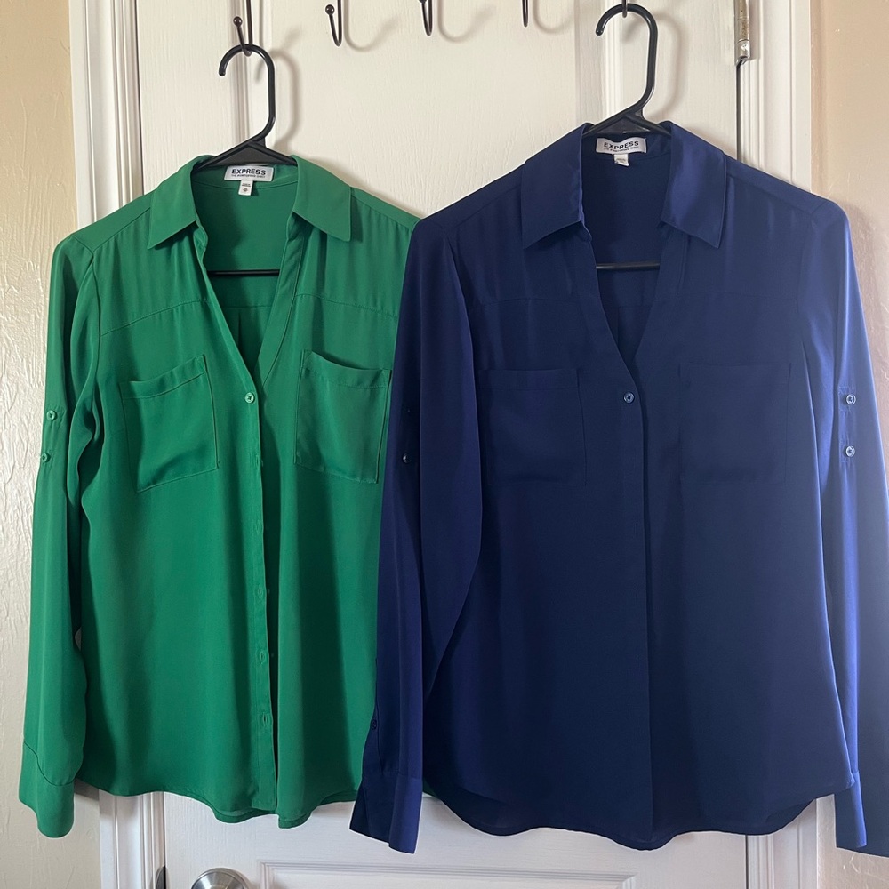 Express Classic Green and navy blue Portofino Shirts